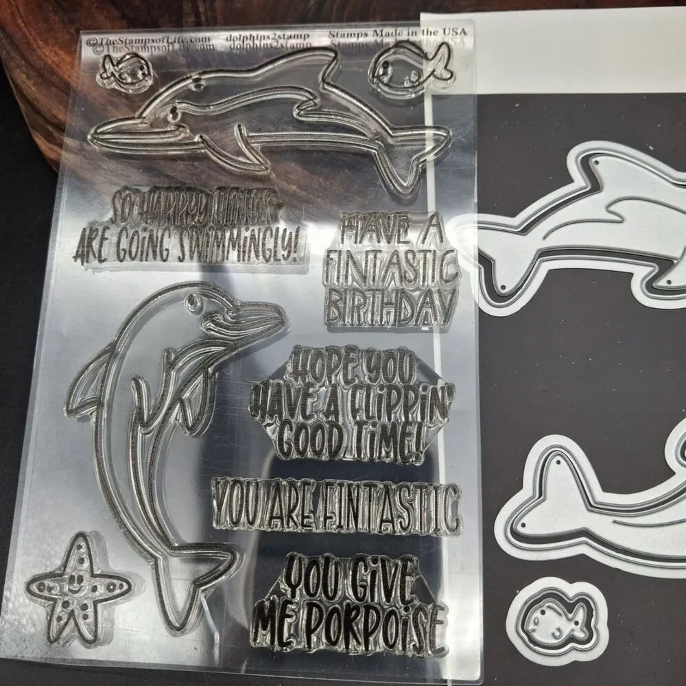 The Stamps of Life DOLPHIN2STAMP Clear Stamp & Matching Dies Stephanie Barnard